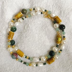 Pearl and Gemstone Beaded Necklace