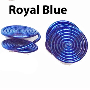 Par de pendientes de presión de 10 a 12 mm con clip para ocultar cicatrices queloides hechos a mano en EE. UU. por Earlums Royal Blue PAIR