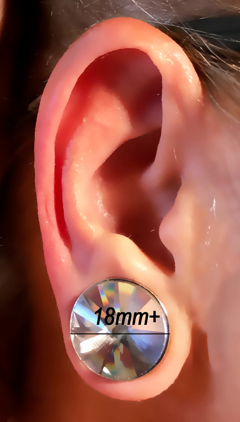 Keloid Pressure Earrings With Clear Crystal Facing Etsy