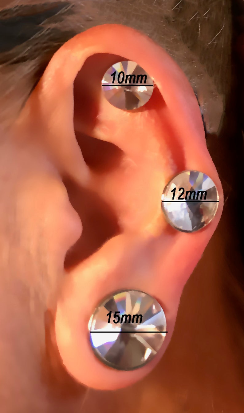Keloid Pressure Earrings With Clear Crystal Facing Etsy
