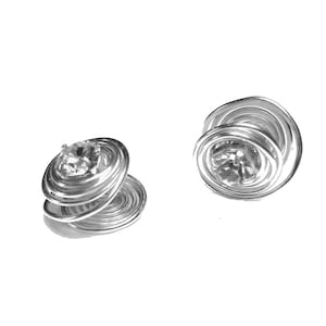 Pair of Nested Wire Keloid Scar Concealment Clipon's Fashionable Finger Pressure Earrings Handmade in USA Silver Tone