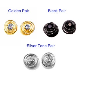 Rose Gold keloid pressure earrings • Magnetic earrings clip on ear