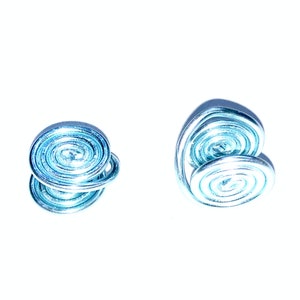 8mm Pressure Clip on Earring Pair for Keloids, Compression Earrings for Keloids, Clip On Earring, Ear Cuff, Non-pierced Flexible Earrings, Light Blue Pair