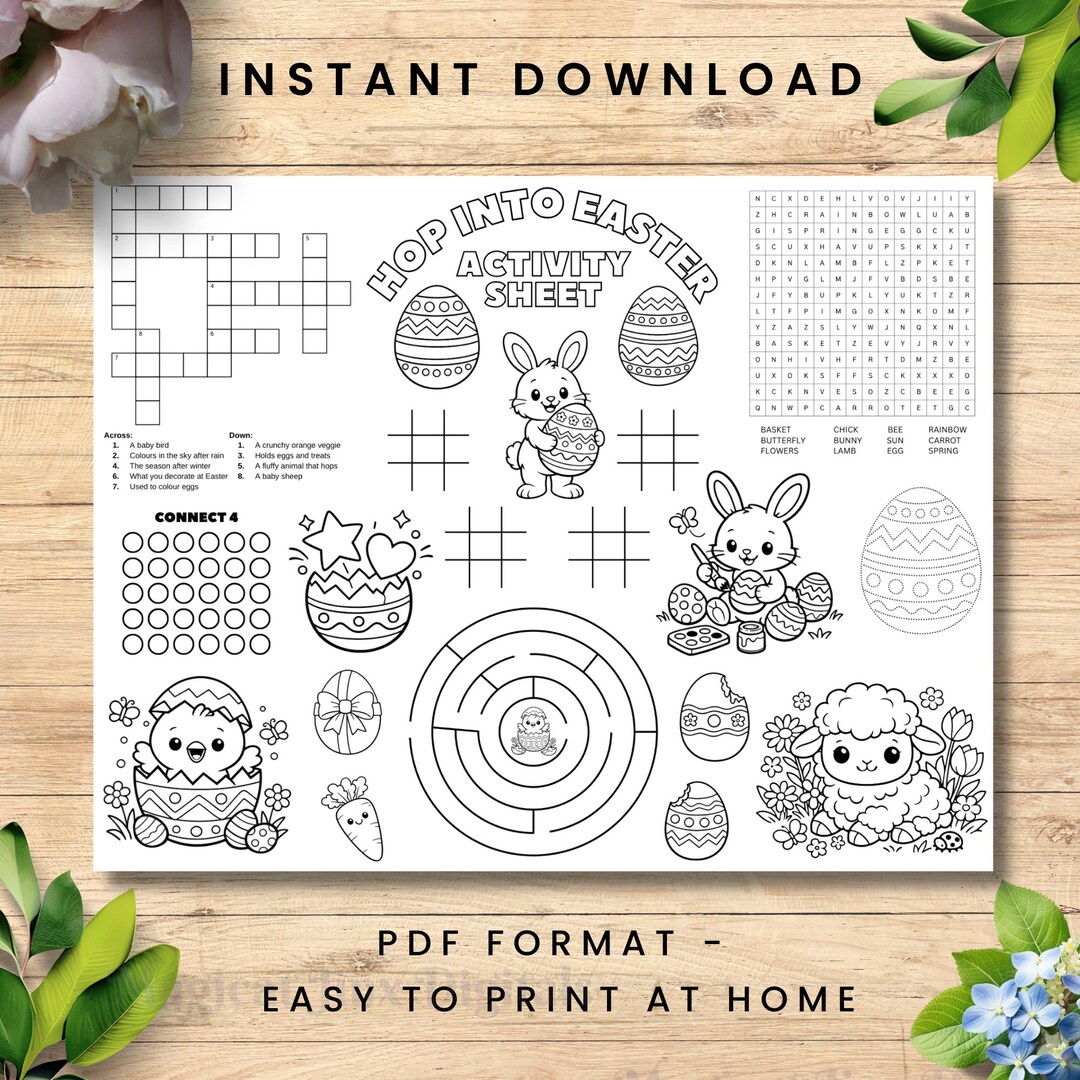 Easter - Spring - Activity Sheet for Kids | Fun PDF Games, Colouring ...