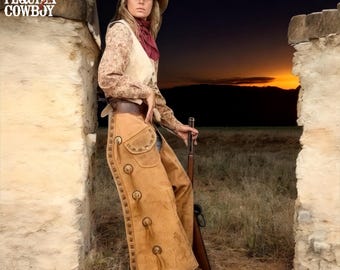 Women’s Genuine Suede Leather, Western Cowgirl Style Chap Fringe, Women Riding Leather Chap Fringes, Leather Pant Leather Chap, Gift for her