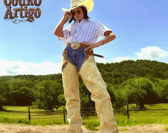 Women Western Wear Suede Leather Chap Fringes, Women Riding Leather Pant Fringed Chap, Women Leather Pant - Rodeo Leather Chap, Cowgirl Chap