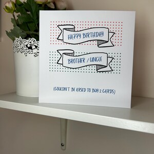 Tarjeta de feliz cumpleaños para tío, tarjeta de feliz cumpleaños para hermano, tarjeta divertida para el día del hermano y el tío, tarjeta de cumpleaños de 7"x7"