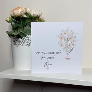 Carte de fête des mères, 1ère fête des mères, nouvelle maman, bonne fête des mères, carte de fête des mères 7 x 7 po