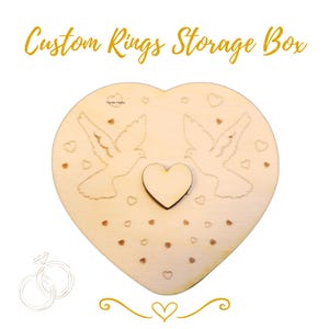 Personalized ring Box, Wedding ring Box, Custom Wedding Ring Holder, Anniversary Gift, Proposal box, Gift for Her, Wedding gift, Heart shape
