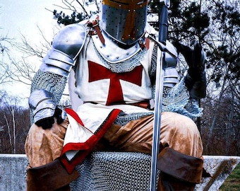 Medieval Templar Roman Chainmail Costume Knight Warrior Crusader Armor For Cosplay