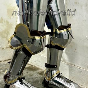 Fully Functional Medieval Leg Armor Set | Steel Greaves, Knee Guards & Sabatons Renaissance Combat And Cosplay Gear