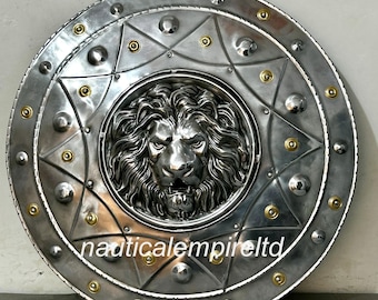 Epic Lion Battle Shield – Cosplay, LARP And Collectible Metal Shield for Warriors & Gladiators