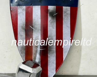 Captain America Heater Shield & Thunder Hammer - Schaukampftaugliches Nachbildung Set für Cosplay und Sammler