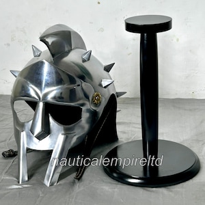Casco de gladiador Maximus - Casco espartano listo para la batalla - Armadura de cosplay vikinga