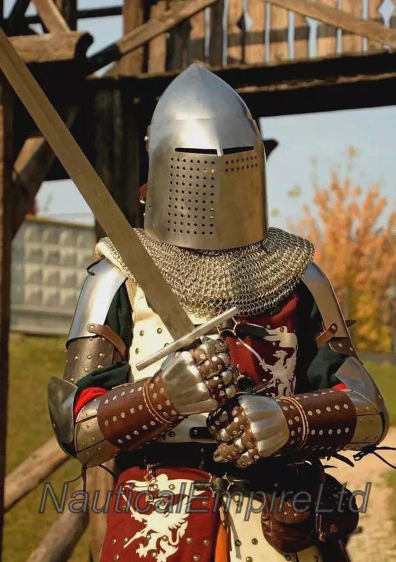 Knight Helmet Bascinet Helmet Medieval Helmet HMB Combat SCA Battle ...