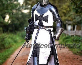Medieval Black Templar Knight Full Body Armor Set Cosplay Halloween Costume