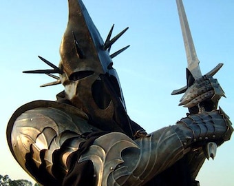 Nazgul Ringwraith Outfit Hexenkönig Schwarzes Kostüm Perfektes Halloween-Kostüm Cosplay Schwarze Rüstung