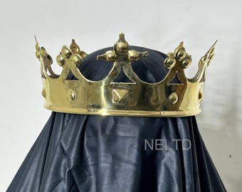 Medieval Plantagenet Brass Crown Roman King Costume For Cosplay Party