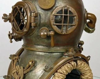 Antique Design US Navy Mark V Brass Divers Diving Helmet Marine ...