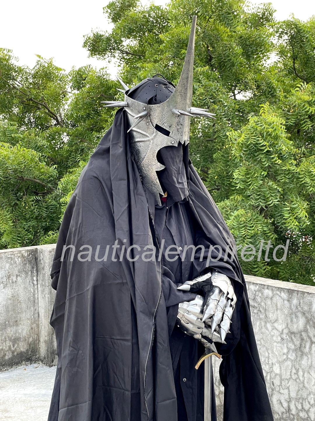 Nazgul Witch King Black Costume Ring Wraith Dark Movie Outfit For 