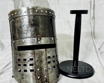 Mittelalter Larp Black Monty Python Rüstung Helm Knight Templar Krieger Helm Cosplay