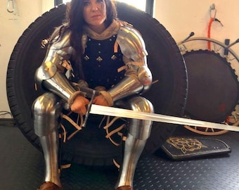 Medieval Female Hand And Leg Armor Set Elven-Inspired Lady Knight Armor Polished Steel Women Knight Armor Suit