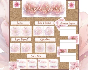 Prayer Board Kit, Prayer Board Printables, Prayer Board Kit with Envelopes, Prayer Board, Prayer Board Template, Prayer Vision Board