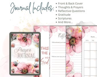 Pink Floral Printable Prayer Journal, Digital Hyperlinked Prayer Journal, OneNote Women Prayer Journal