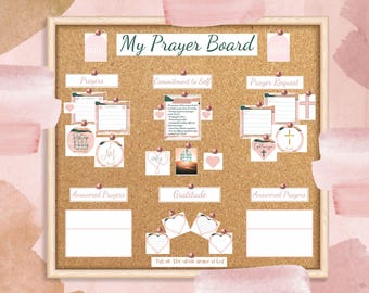 Prayer Board Kit, Prayer Board Printables, Prayer Board, Prayer Board Kit Printable, Prayer Board Party, Prayer Vision Board, Pink