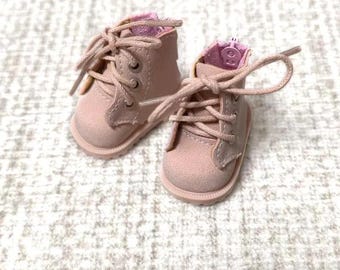 Miniature Leather Boots for 1/6 BJD Dolls, 6cm Doll Shoes, Lace-Up Boots, Doll Accessories, Fashion Doll Footwear