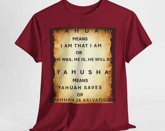 Unisex Heavy Cotton Tee, YAHUAH YAHUSHA Faith Apparel, Relaxed Fit