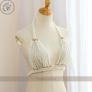 Collana di perle da sposa per spalle, gioielli con catena di perle per il corpo