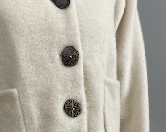 Retro wollen vest: handgemaakt jasje met zakken