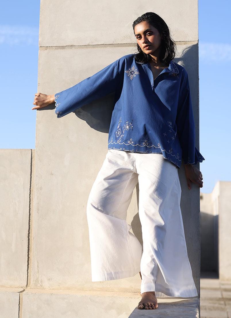 Zara embroidered blouse España