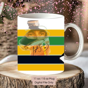 Ayrton Senna, F1 racing Mug, Vintage F1, Brazilian F1 Mug, 11oz and 15oz Ayrton Senna coffee Mug, F1 Brasil Mug, Digital Files