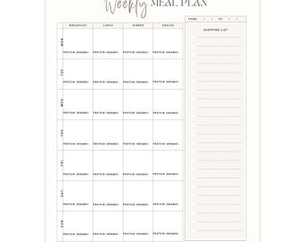 Weekly High-Protein Meal Planner (Printable PDF)