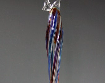 Glass Icicle Ornament Ruby Amber Purple Christmas Ornament Handmade Artisan