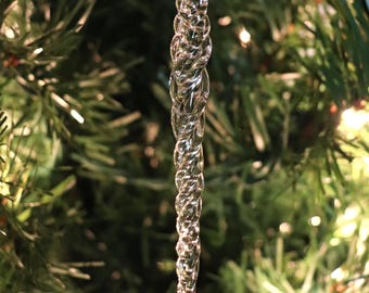 Icicle Ornament Clear Glass Christmas Handmade Artisan