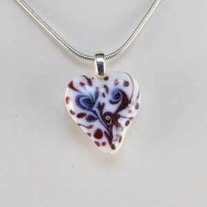 Heart Lampwork Glass Pendant Valentine Artisan