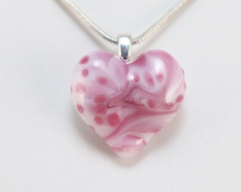 Heart Lampwork Glass Pendant Valentine Artisan