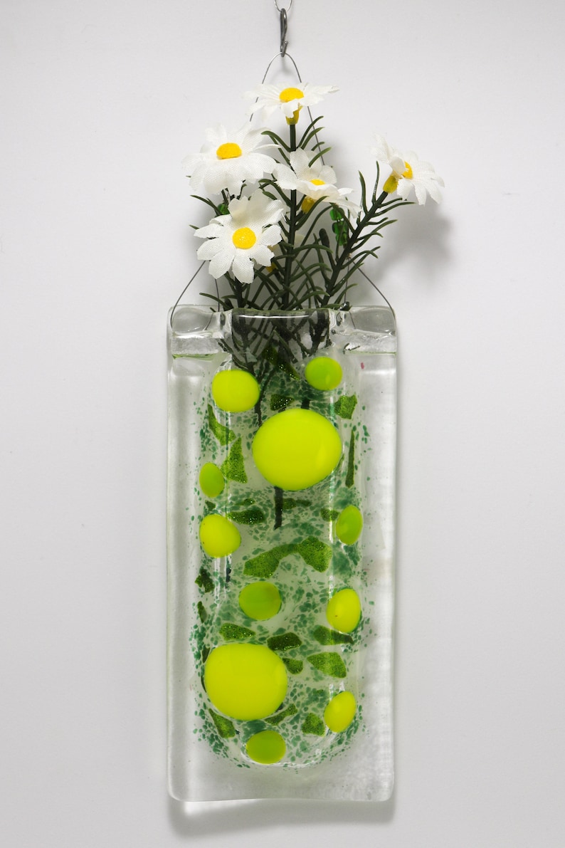 Fused Glass Wall Pocket Vase Etsy