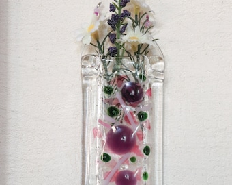 Wall Pocket Vase Fused Glass Artisan