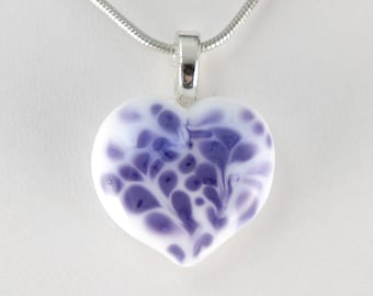 Heart Lampwork Glass Pendant Valentine Artisan