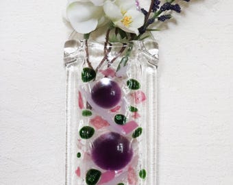 Wall Pocket Vase Fused Glass Artisan