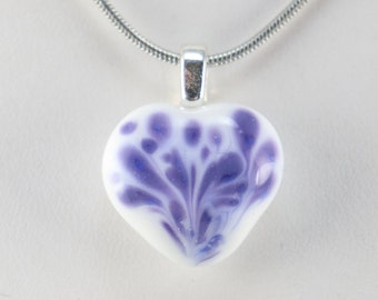 Heart Lampwork Glass Pendant Valentine Artisan