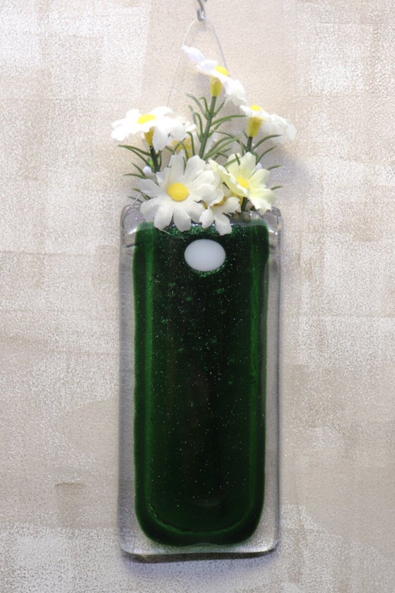 Fused Glass Wall Pocket Vase Etsy