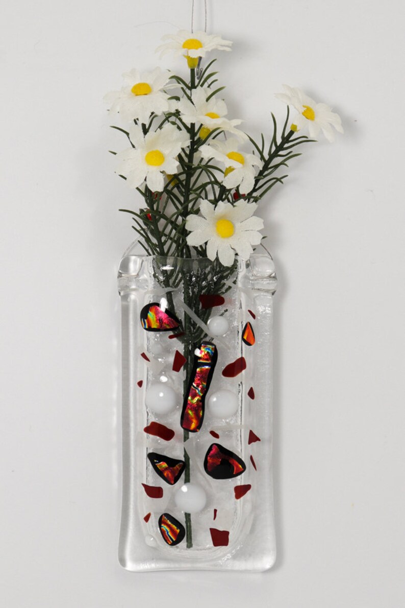 Fused Glass Wall Pocket Vase Etsy