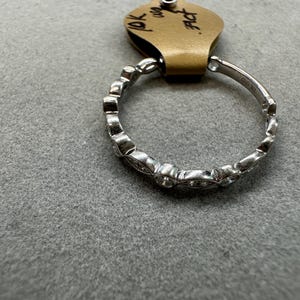 Vintage 10K White Gold Diamond Band | .39ct Stacking Anniversary Ring | 13-Stone Size 7 Pre-2000s Fine Jewelry