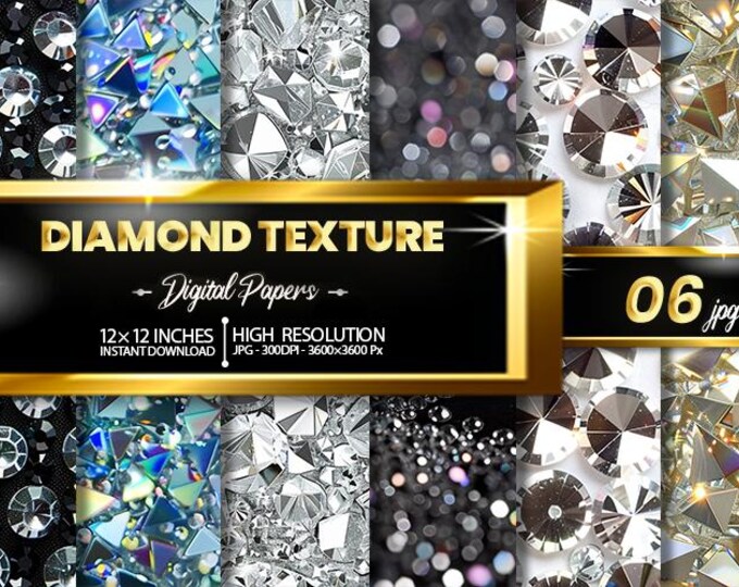 100 Real Diamond Texture Papers 12inch, 300 Dpi Planner Paper ...