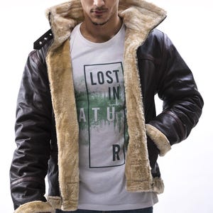 Leon Kennedy Inspired Resident Evil 4 Leather Jacket  | RE4 Cosplay Coat for Men | Brown Shearling Gamer Jacket | Video Game Costume